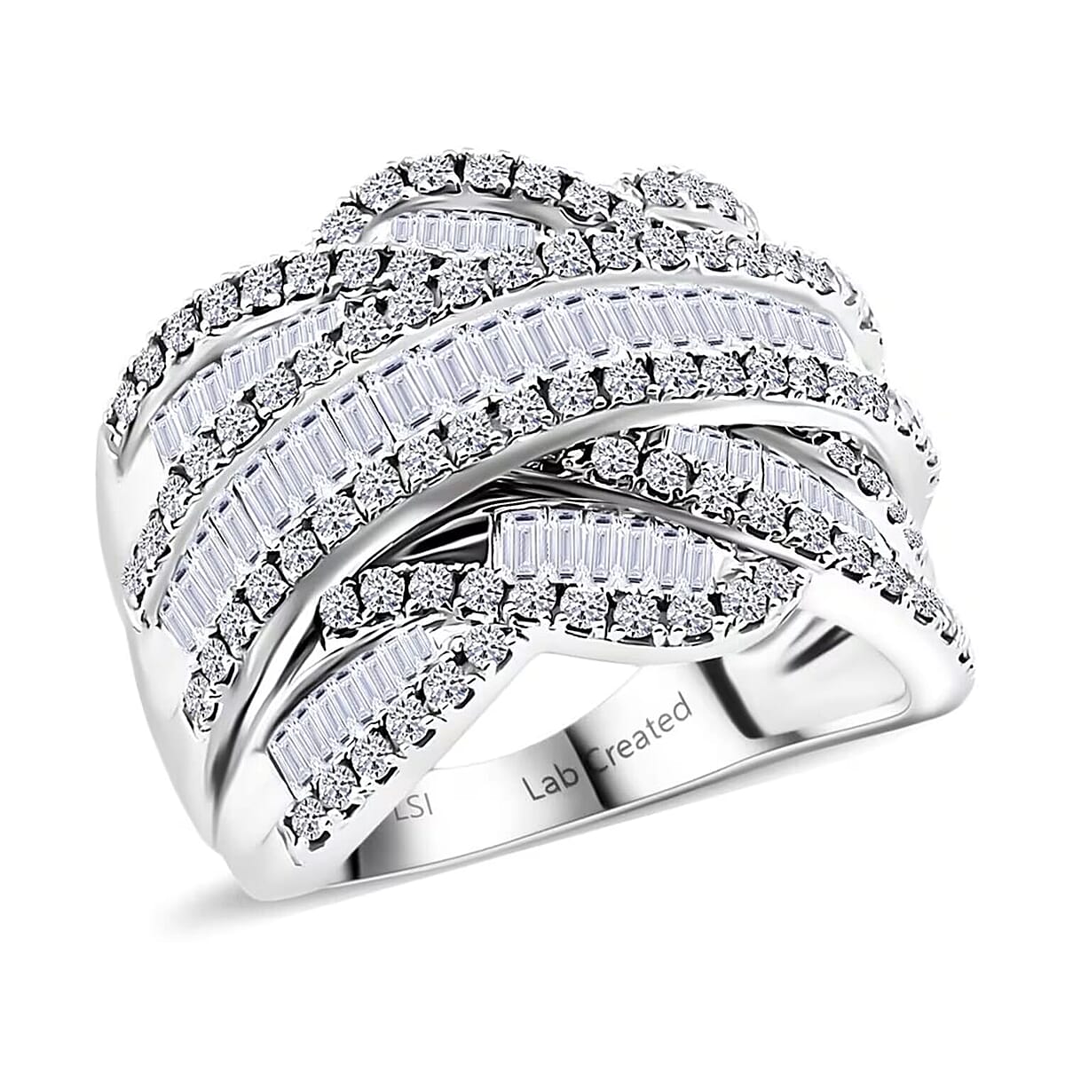 10K White Gold Mystic Luxuriant Lab Grown Diamond (I1) Ring (Size 7.5) 3.00 ctw image number 0