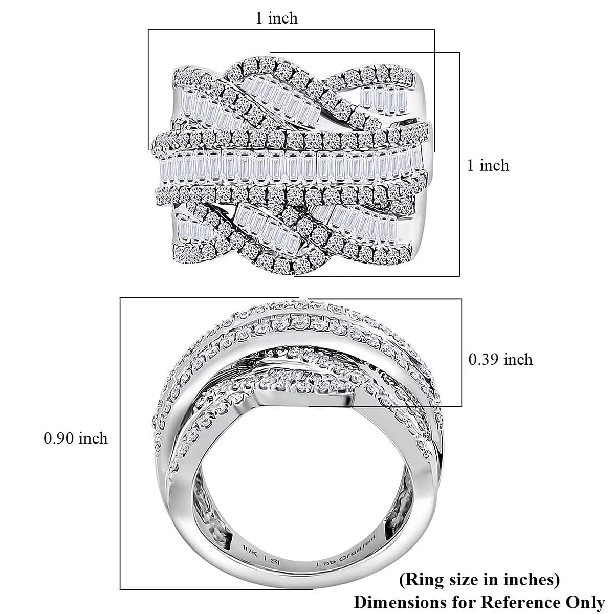 10K White Gold Mystic Luxuriant Lab Grown Diamond (I1) Ring (Size 7.5) 3.00 ctw image number 7