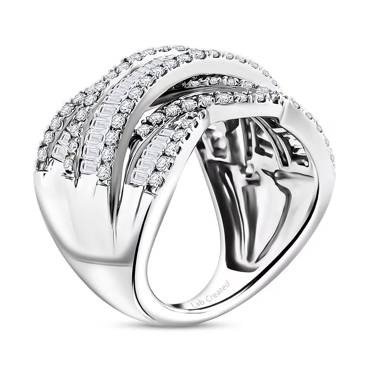 10K White Gold Mystic Luxuriant Lab Grown Diamond (I1) Ring (Size 7.5) 3.00 ctw image number 8