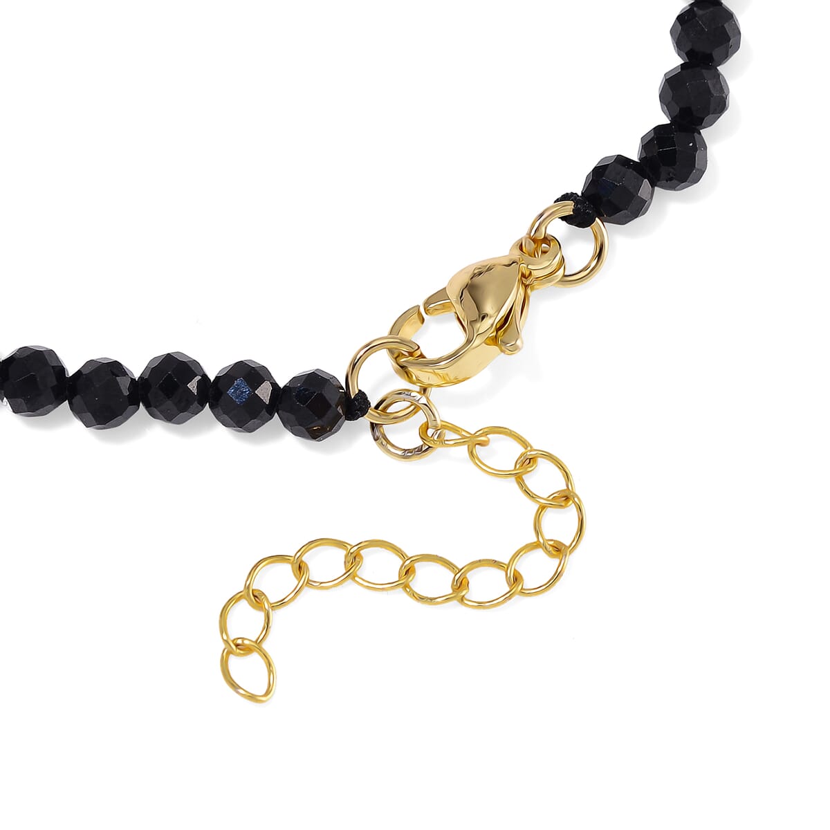 Freshwater Pearl and Thai Black Spinel 30.00 ctw Beaded Bracelet in ION Plated YG Stainless Steel (7.50-9.0In) image number 4