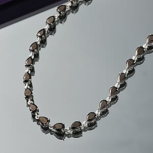 EverTrue Elite Shungite Teardrop Necklace Platinum Over Copper 12.50 ctw  (18-20 Inches)