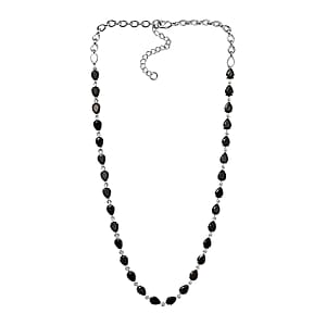 EverTrue Elite Shungite Teardrop Necklace Platinum Over Copper 12.50 ctw  (18-20 Inches)