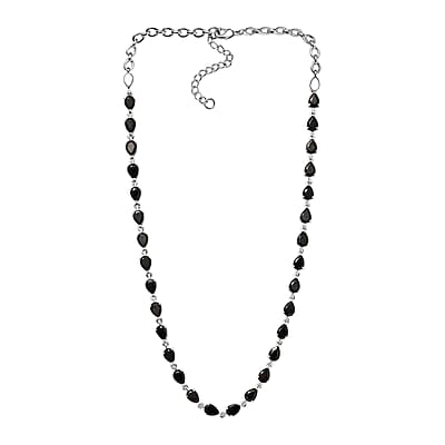 EverTrue Elite Shungite Teardrop Necklace Platinum Over Copper 12.50 ctw  (18-20 Inches)