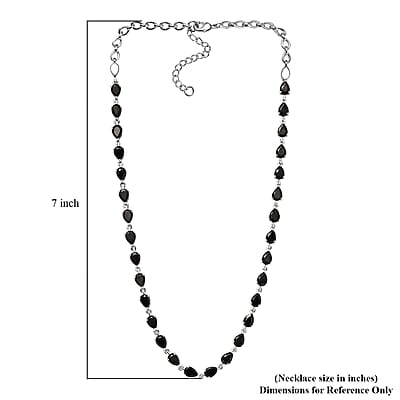 EverTrue Elite Shungite Teardrop Necklace Platinum Over Copper 12.50 ctw  (18-20 Inches)