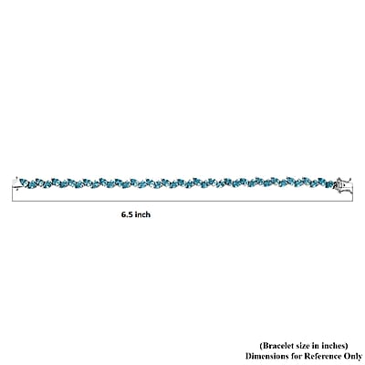 D'Joy Betroka Blue Apatite 14.25 ctw Azure Cascade Bracelet in Rhodium Over Sterling Silver (6.50 In)