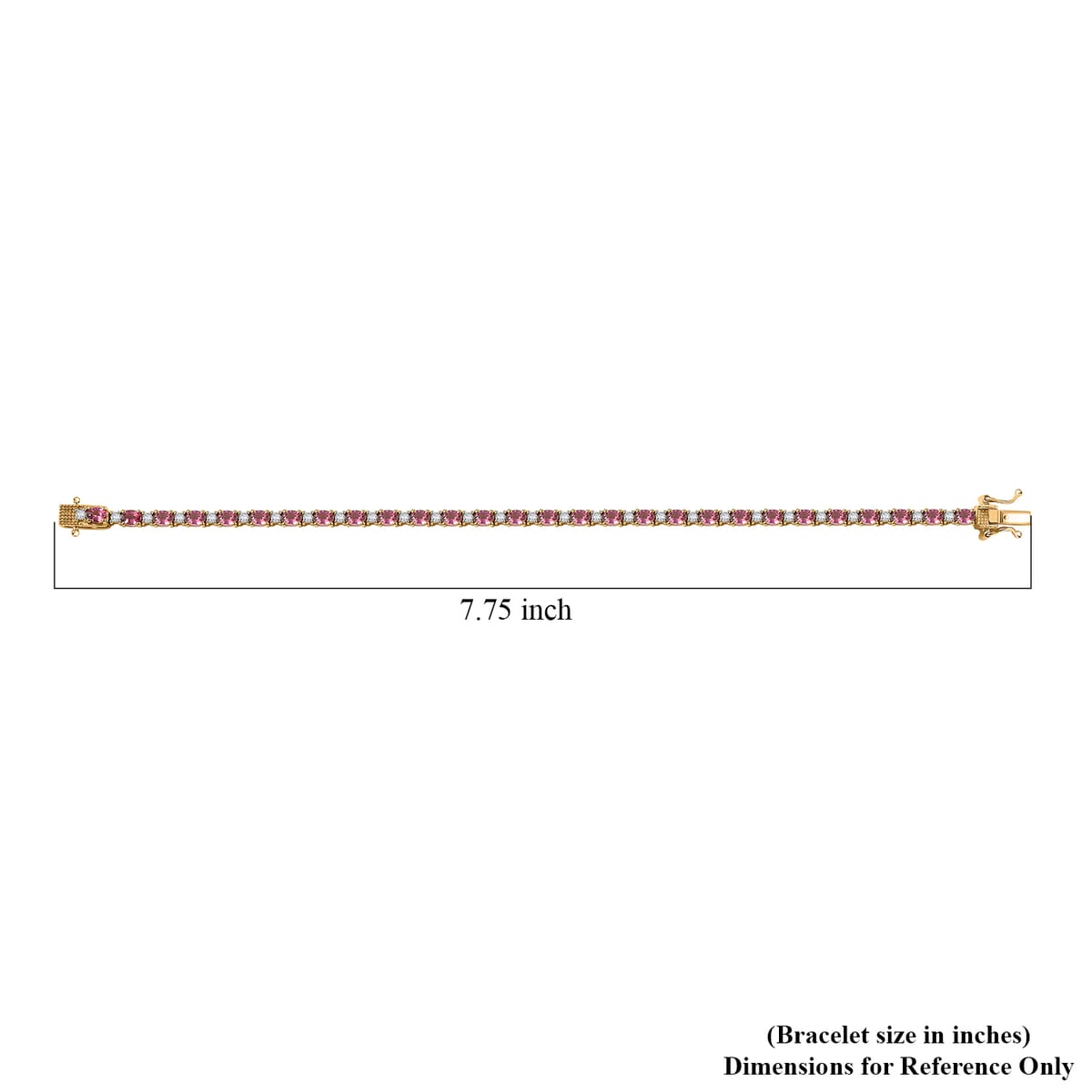 D'Joy Premium Ouro Fino Rubellite and Moissanite 5.90 ctw Sunset Serenade Bracelet in 18K Vermeil Yellow Gold Over Sterling Silver (7.25 In) image number 4