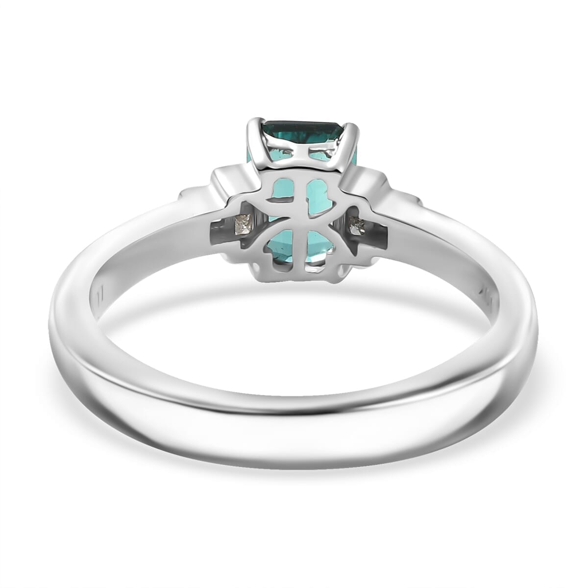 Epic Deal Luxoro 10K White Gold Premium Pirineu Lagoon Tourmaline, Diamond (I1) Ring (Size 7.0) 1.10 ctw image number 4