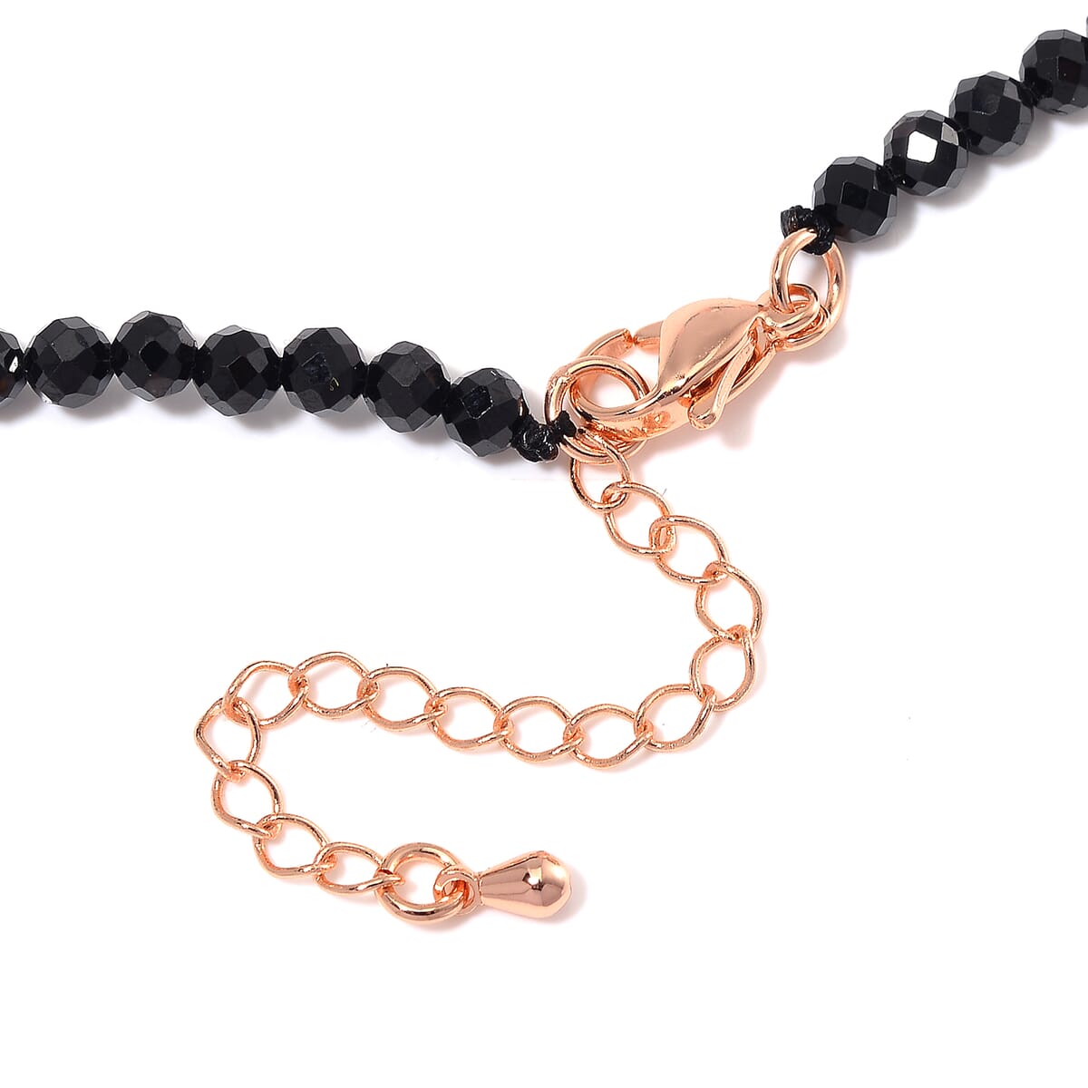 Pink Shell Pearl and Thai Black Spinel 50.00 ctw Beaded Necklace in Rosetone 18-20 Inches image number 4