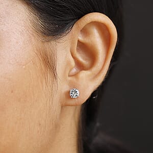 Luxoro Premium Mangoro Aquamarine 1.40 ctw Solitaire Stud Earrings in 10K White Gold