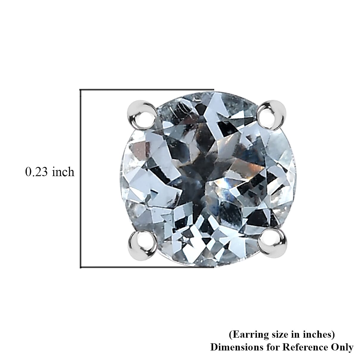 Luxoro Premium Mangoro Aquamarine 1.40 ctw Solitaire Stud Earrings in 10K White Gold