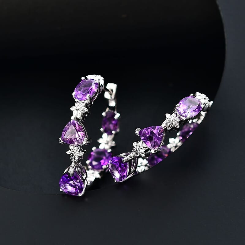 Karis Moroccan Rose 7.40 ctw Vintage Elegance Earrings in Platinum Bond