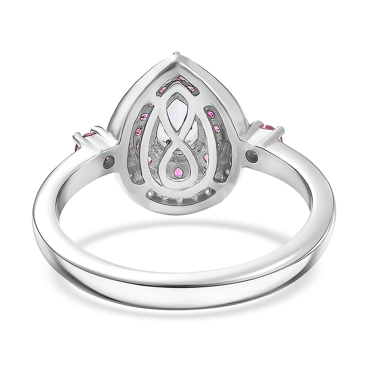 D'Joy Premium Mangoro Aquamarine and Multi Gemstone 0.80 ctw Ocean Empress Ring in 18K Vermeil RG and Rhodium Over Sterling Silver (Size 8.0) image number 4