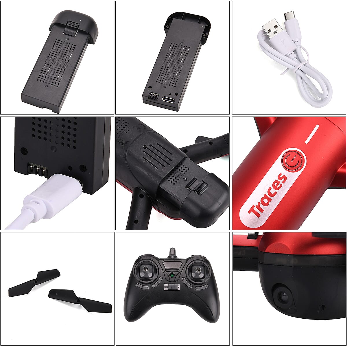 Red 4-Axis Aerocraft Remote Control Toy with Remote and Gloves image number 7