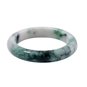 Natural Bi-Color Jade 270.00 ctw Bangle Bracelet (6.75 In)