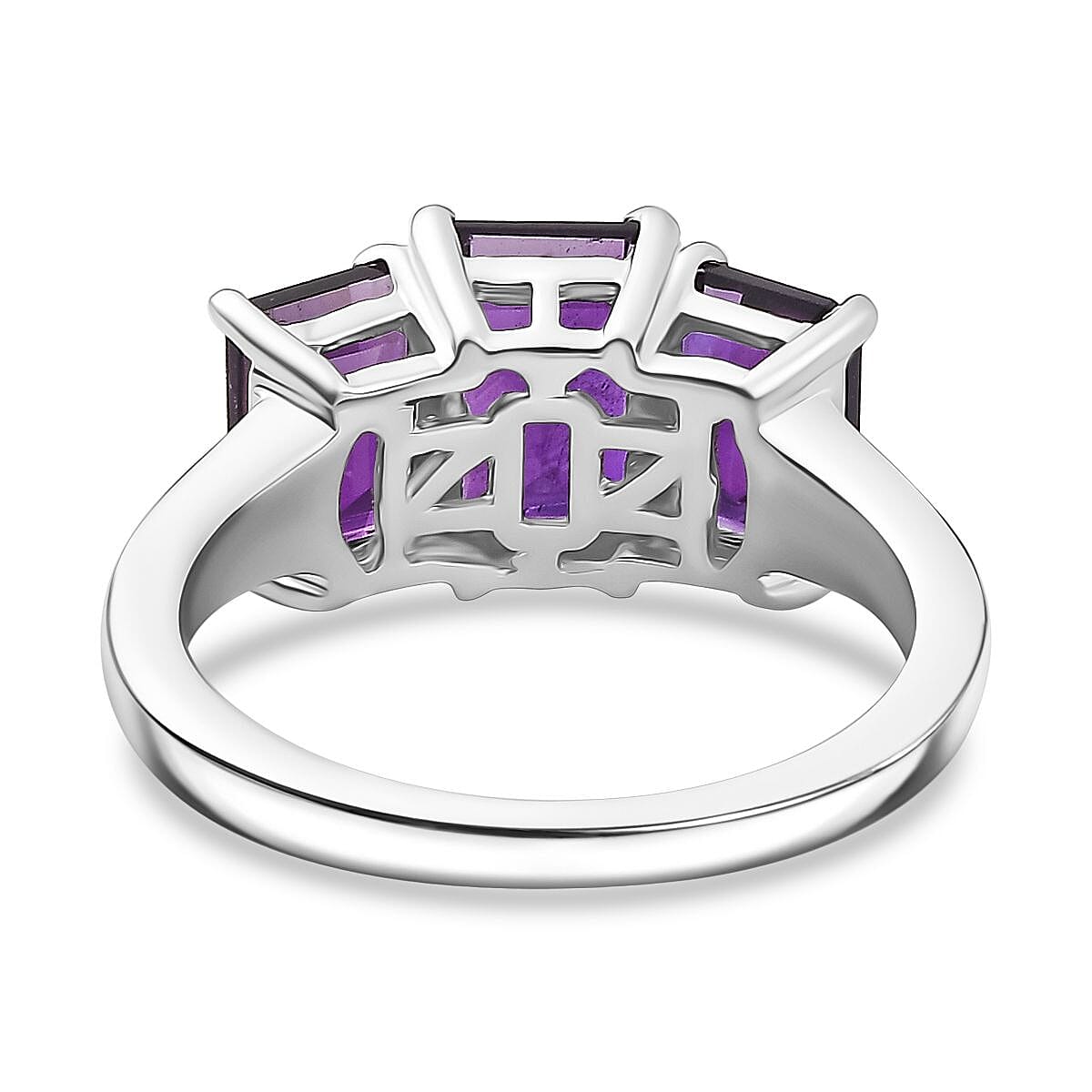 African Amethyst 3.60 ctw Ring in Platinum Bond (Size 10.0)