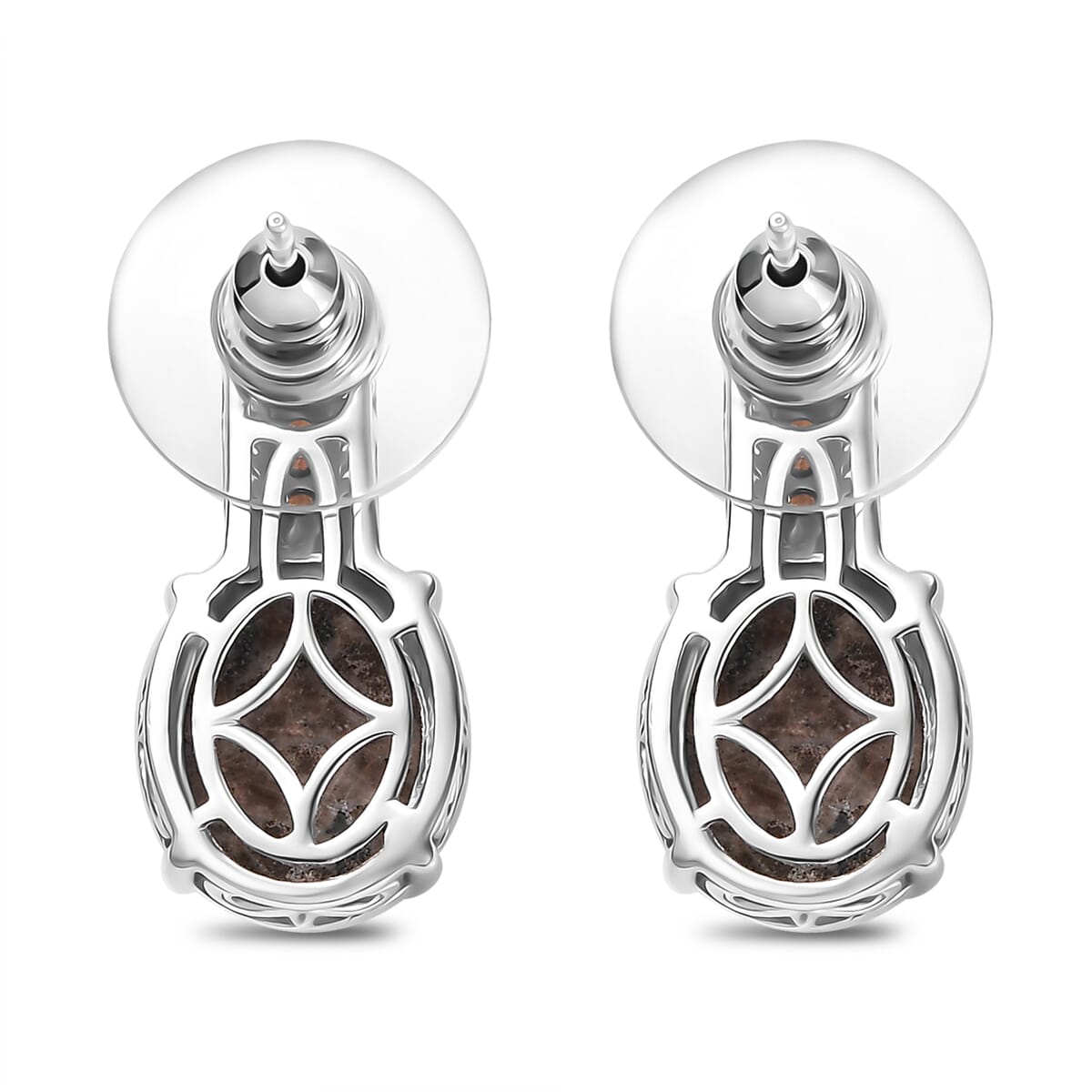 D'Joy Natural Yooperlite and Multi Gemstone 7.70 ctw Lunar Glow Earrings in Rhodium Over Sterling Silver with Free UV Flash Light image number 5