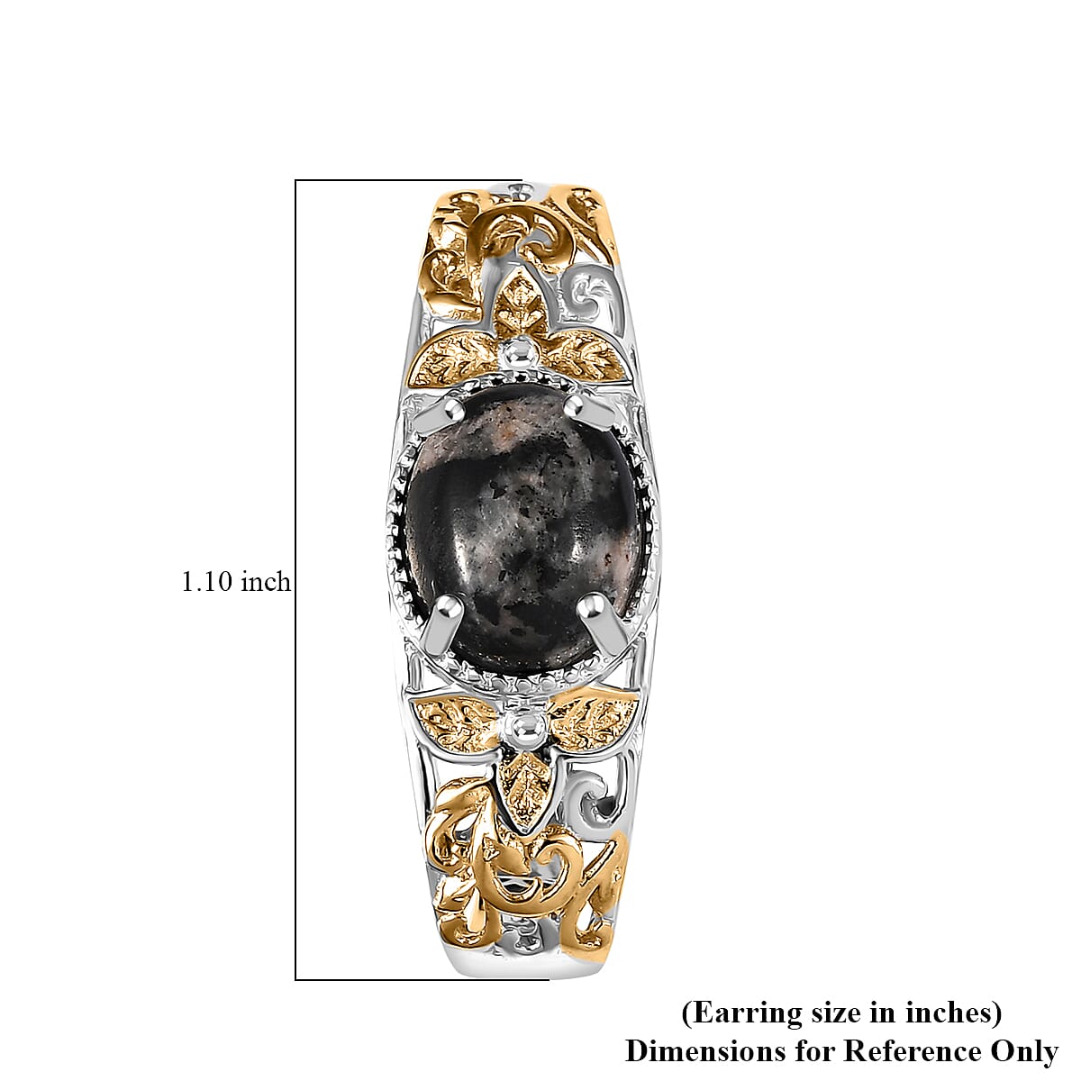 Karis Natural Yooperlite 5.75 ctw Baroque Majesty Earrings in 18K YG Plated and Platinum Bond with Free UV Flash Light
