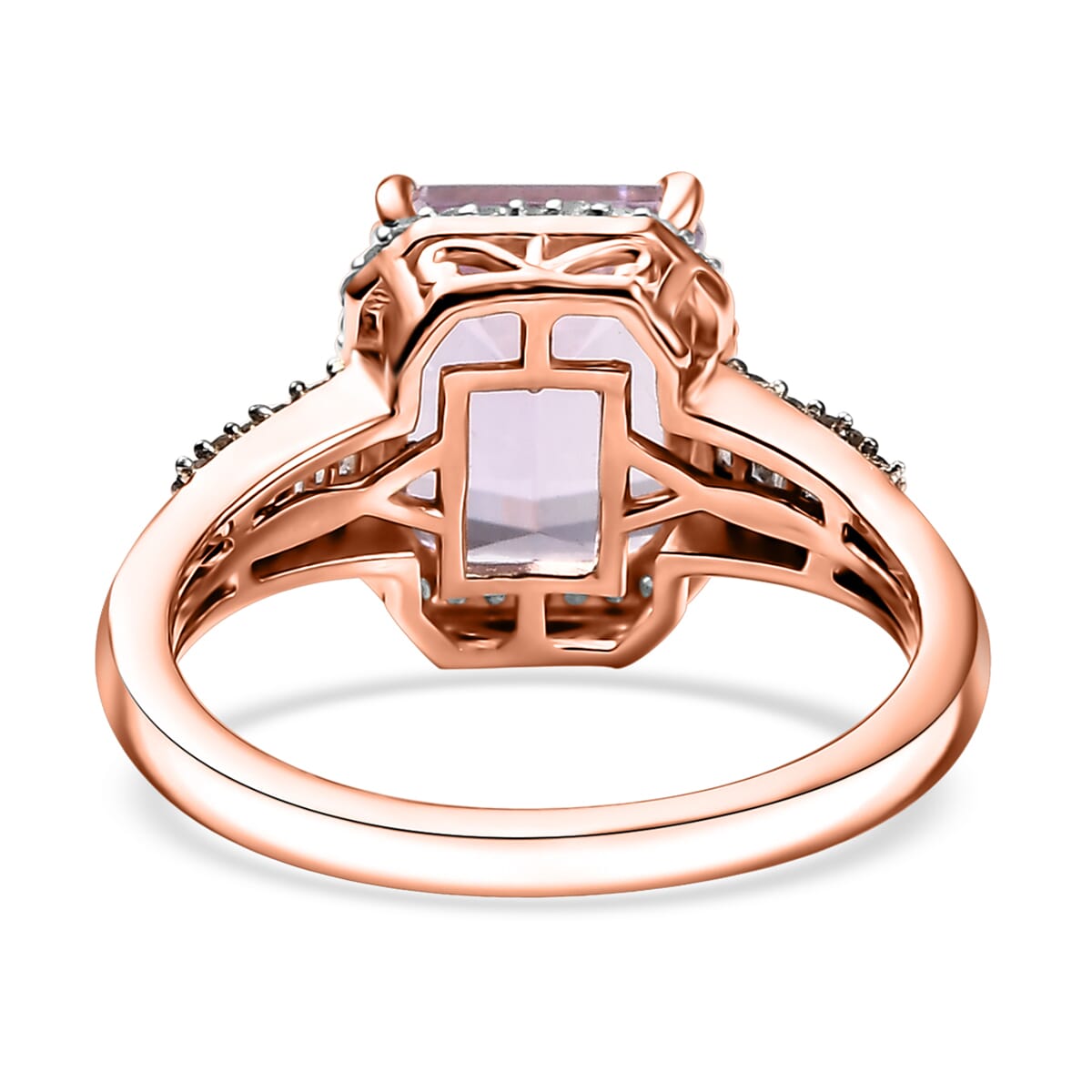 D'Joy Premium Martha Rocha Kunzite, Natural Champagne and White Diamond 4.90 ctw Twilight Blossom Ring in 18K Vermeil Rose Gold Over Sterling Silver (Size 6.0) image number 4