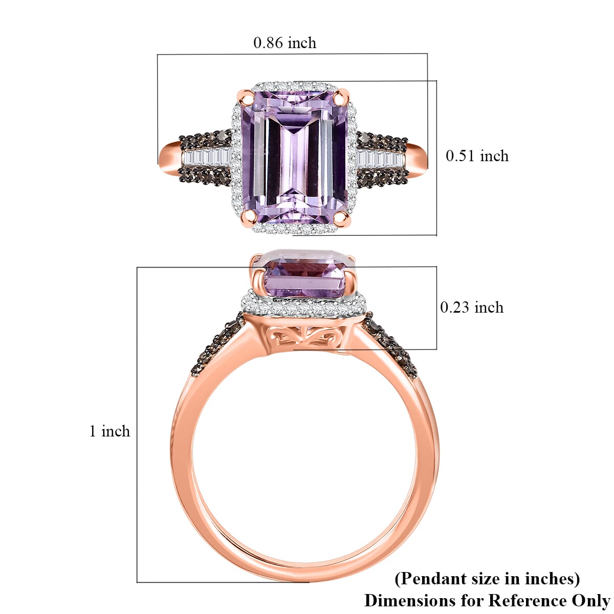 D'Joy Premium Martha Rocha Kunzite, Natural Champagne and White Diamond 4.90 ctw Twilight Blossom Ring in 18K Vermeil Rose Gold Over Sterling Silver (Size 9.0) image number 5