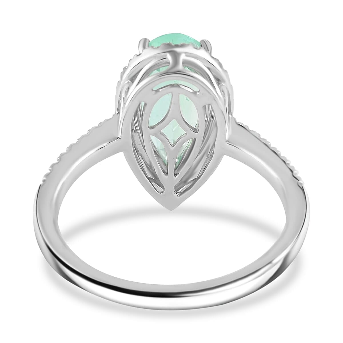 Rhapsody AAAA Boyaca Colombian Emerald and E-F VS Diamond 2.60 ctw Ring in 950 Platinum (Size 8.0) 5.45 Grams image number 4