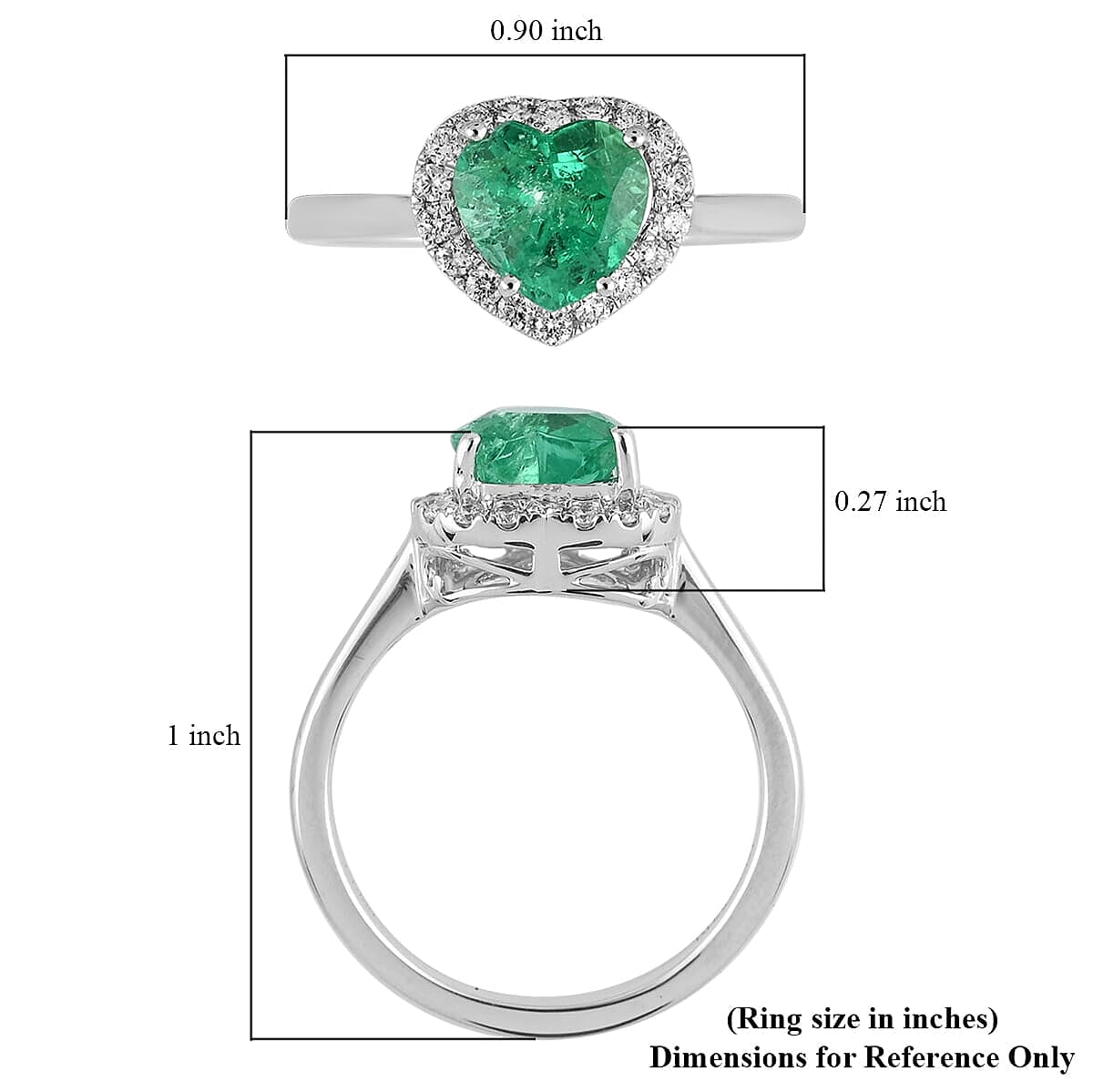 Rhapsody AAAA Boyaca Colombian Emerald and E-F VS Diamond 1.60 ctw Ring in 950 Platinum (Size 6.0) 4.80 Grams image number 4