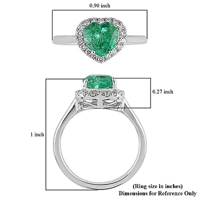 Rhapsody AAAA Boyaca Colombian Emerald and E-F VS Diamond 1.60 ctw Ring in 950 Platinum (Size 6.0) 4.80 Grams