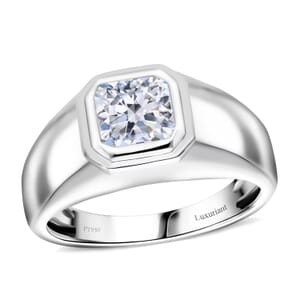 IGI Certified Asscher Cut Luxuriant Lab Grown Diamond G VS 2.00 ctw Men's Ring in 950 Platinum (Size 9.5) 10.65 Grams