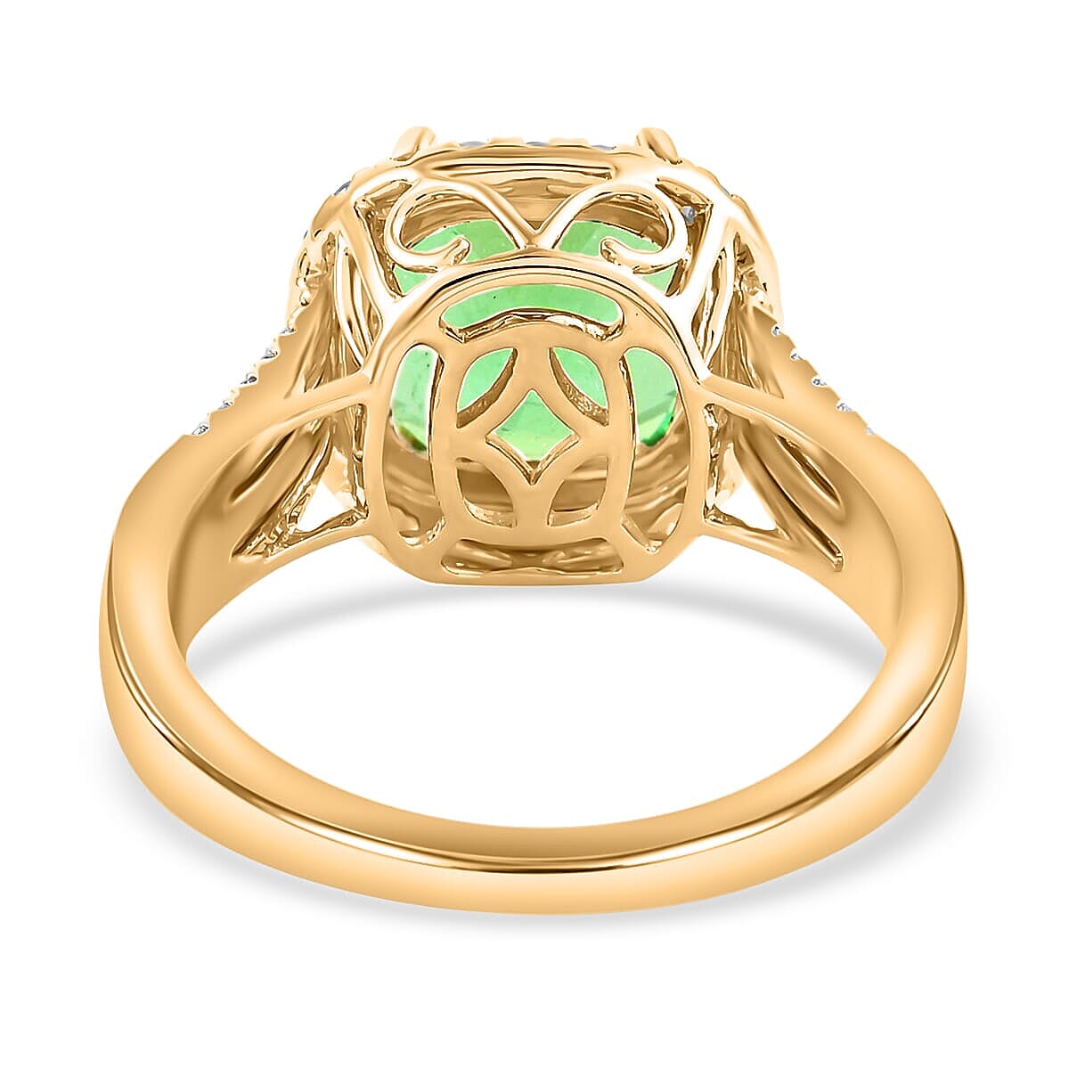 One Of A Kind Iliana AAA Boyaca Colombian Emerald and G-H SI Diamond 4.15 ctw Ring in 18K Yellow Gold (Size 8.0) 6 Grams image number 3
