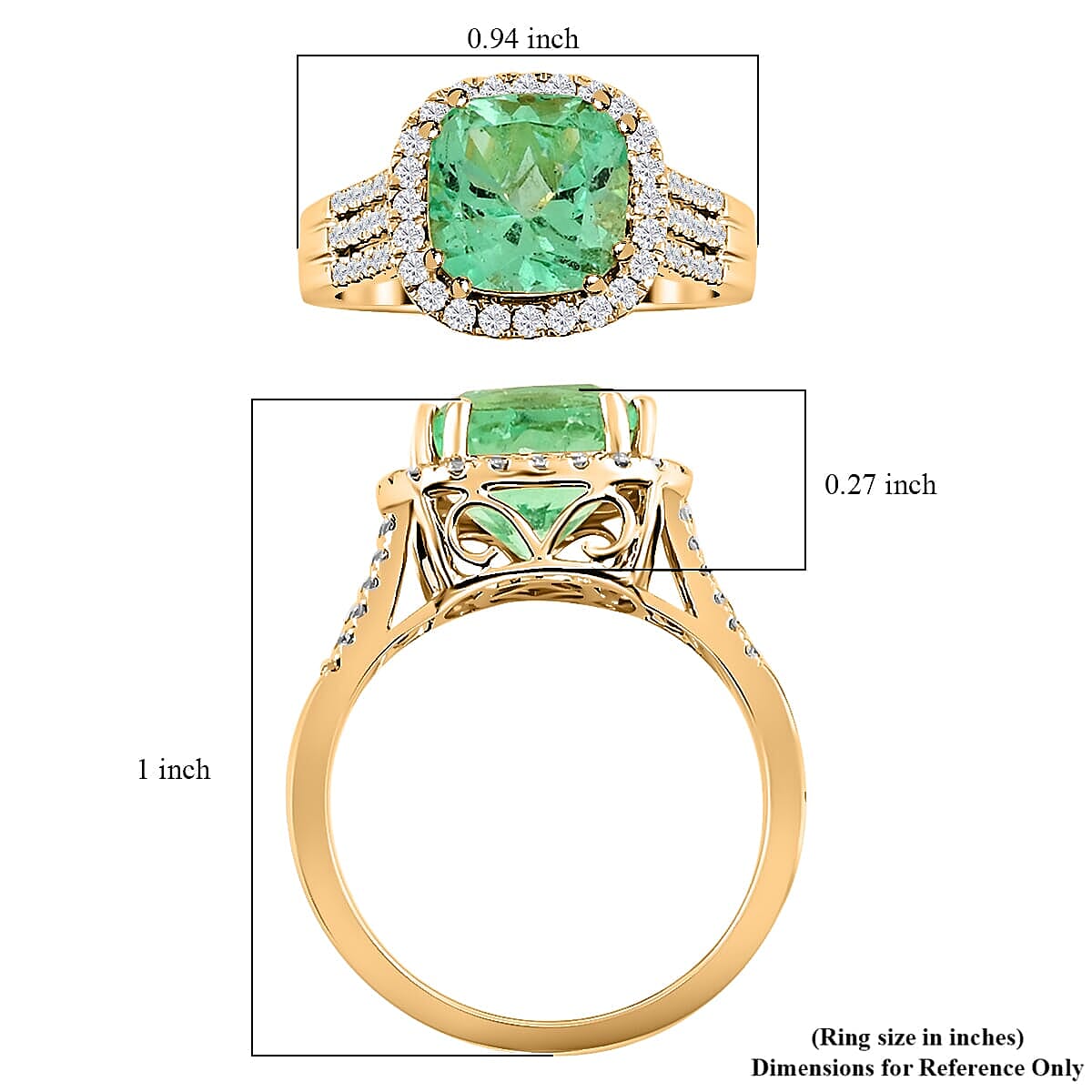 One Of A Kind Iliana AAA Boyaca Colombian Emerald and G-H SI Diamond 4.15 ctw Ring in 18K Yellow Gold (Size 8.0) 6 Grams image number 4