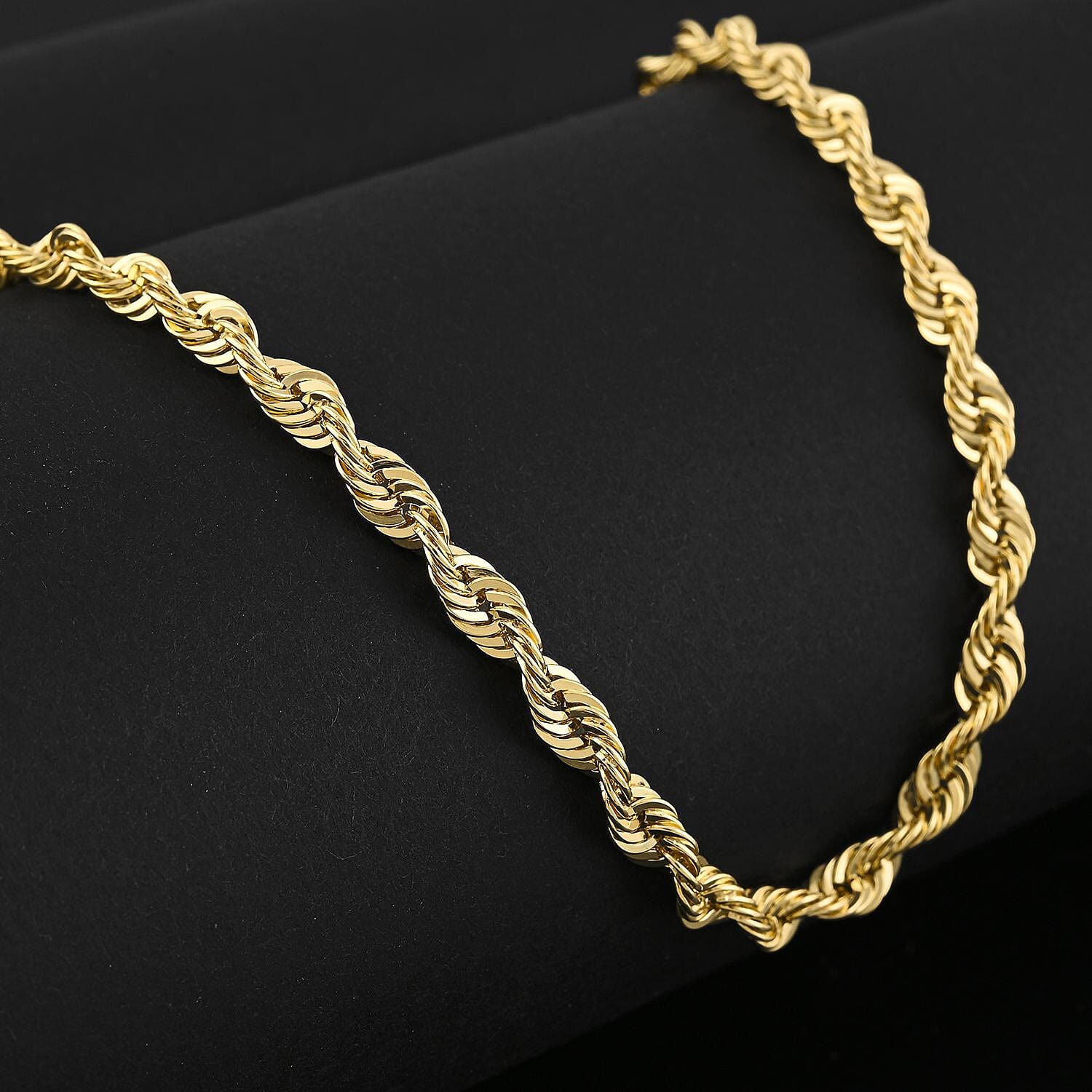 Laser Rope 4mm Chain Necklace in 10K Yellow Gold 7 Grams 24 Inches