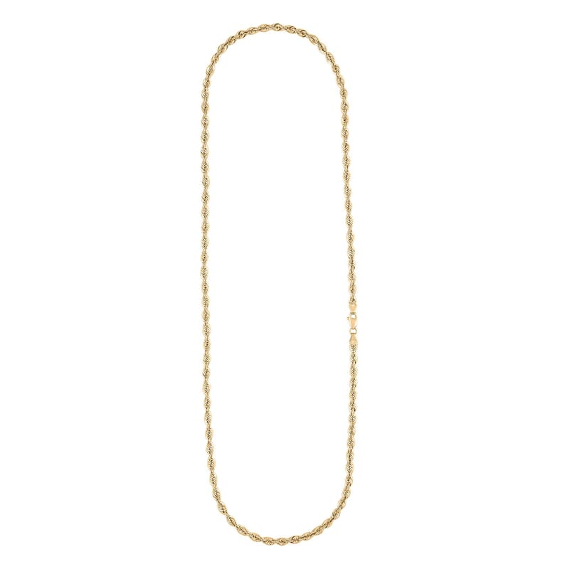Laser Rope 4mm Chain Necklace in 10K Yellow Gold 7 Grams 24 Inches
