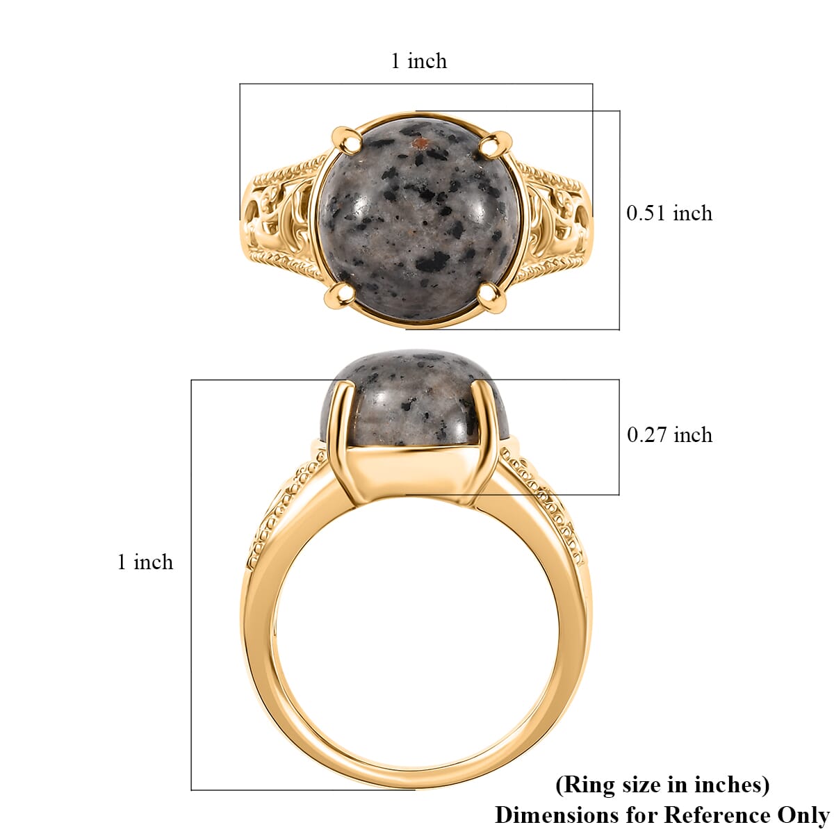D'Joy Natural Yooperlite 6.80 ctw Eldoria Glow Ring in 18K Vermeil Yellow Gold Over Sterling Silver (Size 8.0) with Free UV Flash Light image number 5