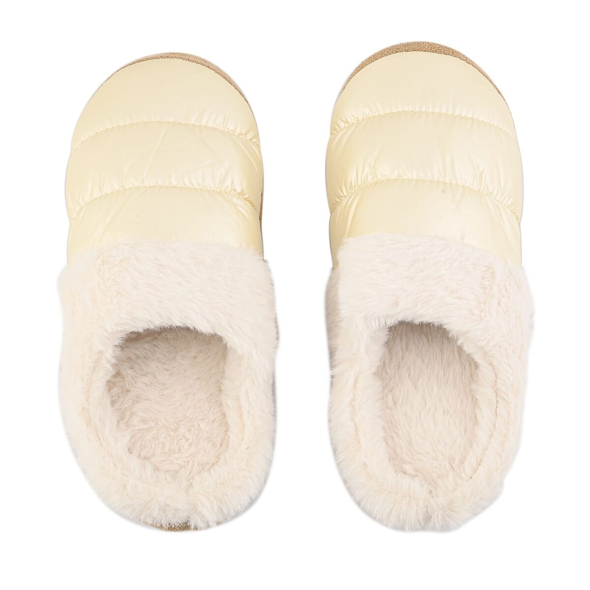 Gold Metallic Plush Slippers with Memory Foam and Faux Fur Lining – XL Womens Size 10/11 image number 2
