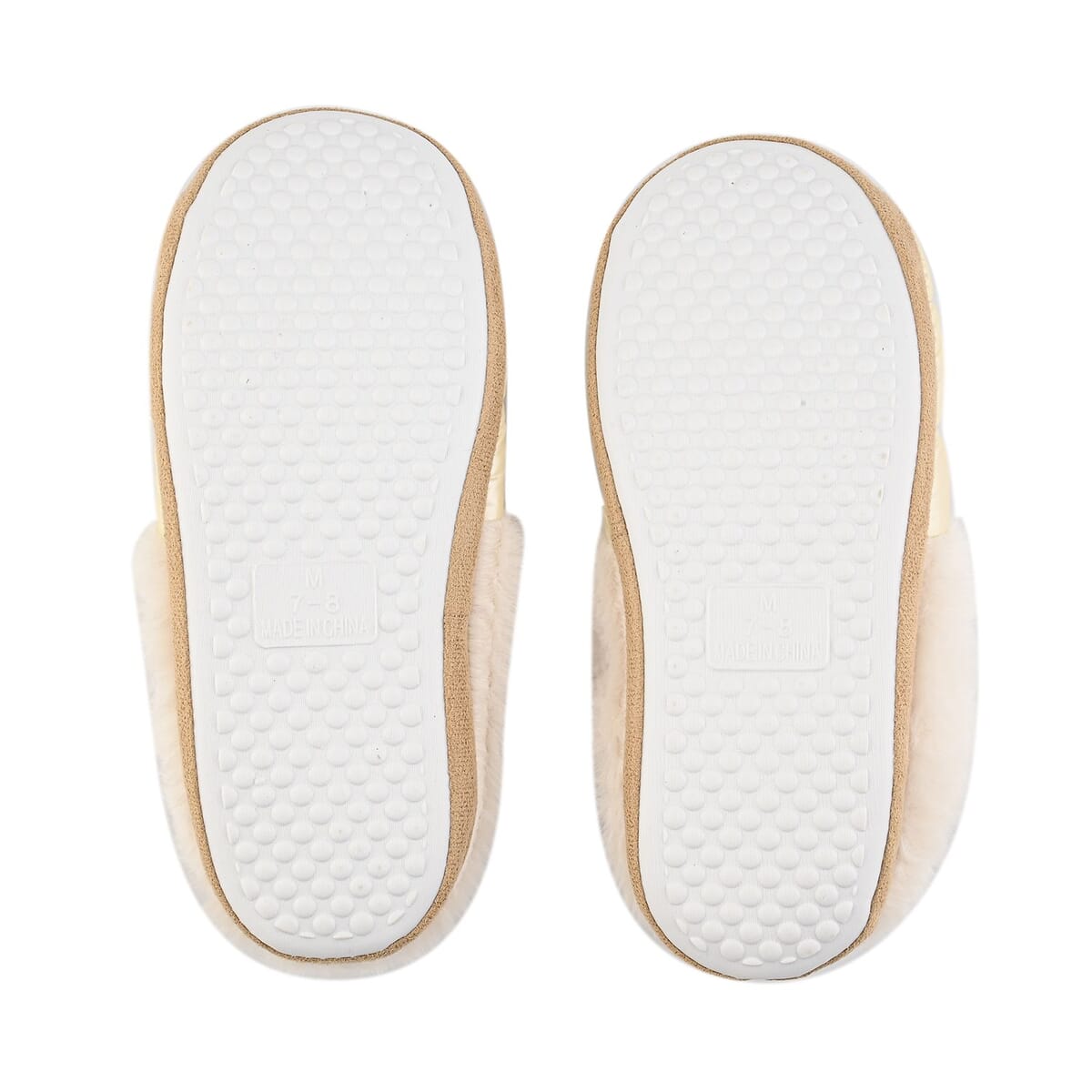 Gold Metallic Plush Slippers with Memory Foam and Faux Fur Lining – XL Womens Size 10/11 image number 4