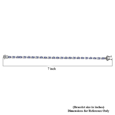 Ceylon Blue Sapphire and Luxuriant Lab Grown Diamond 7.00 ctw Water Bubbles Bracelet in Rhodium Over Sterling Silver (6.50 In)