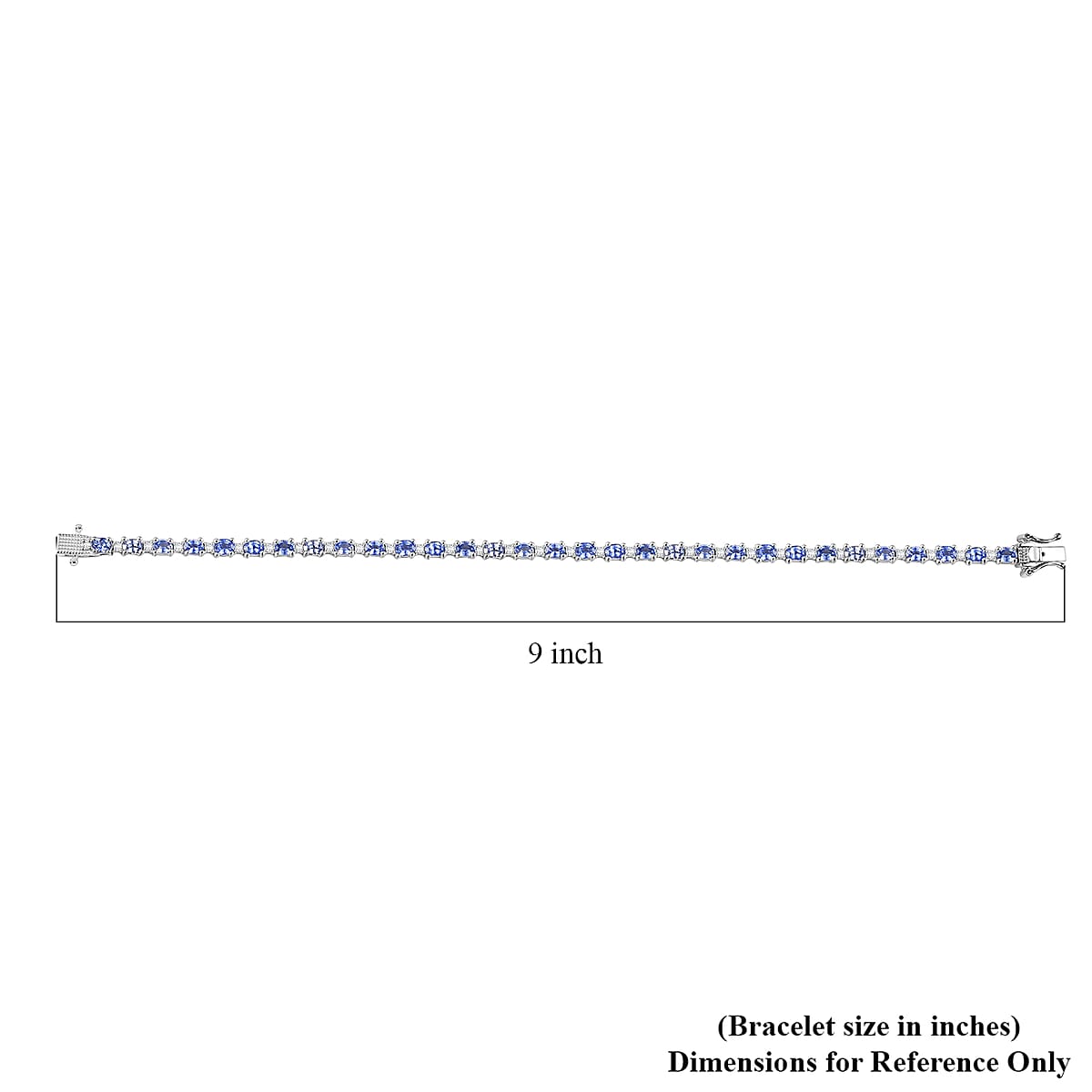 Ceylon Blue Sapphire and Luxuriant Lab Grown Diamond 7.50 ctw Water Bubbles Bracelet in Rhodium Over Sterling Silver (8.00 In) image number 4