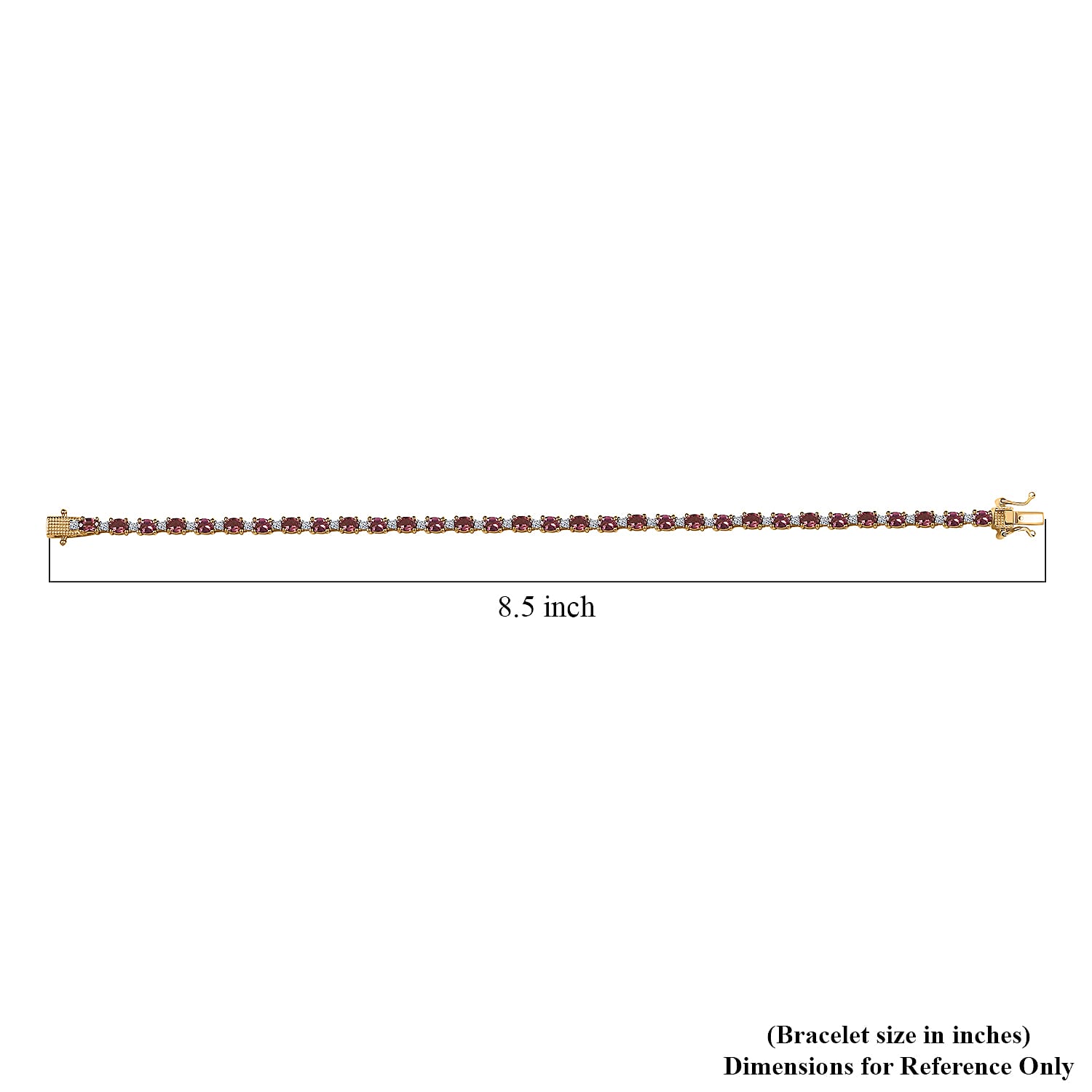 Ouro Fino Rubellite and Luxuriant Lab Grown Diamond 5.60 ctw Water Bubbles Bracelet in 18K Vermeil Yellow Gold Over Sterling Silver (8.00 In)