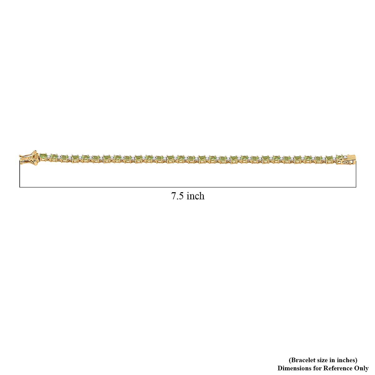 Tsavorite Garnet and Luxuriant Lab Grown Diamond 5.85 ctw Bracelet in 18K Vermeil Yellow Gold Over Sterling Silver (7.25 In) image number 3