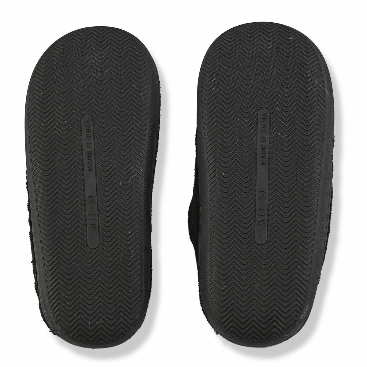 Black Micro Velour Leopard Lined Slippers with Memory Foam– S Womens Size 5/6 image number 4