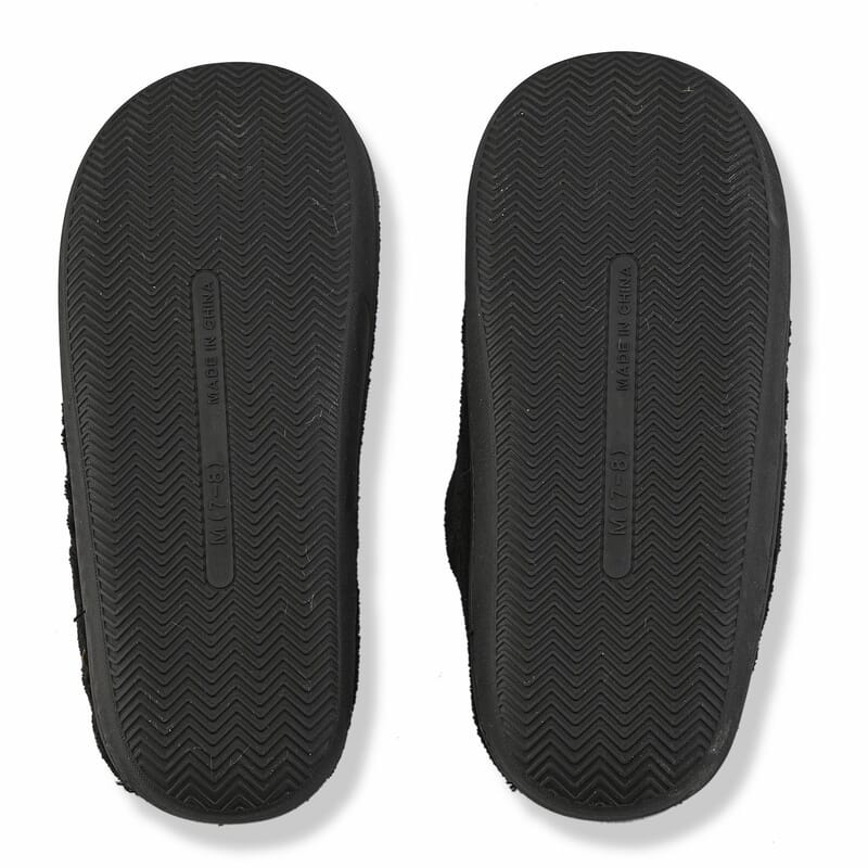 Black Micro Velour Leopard Lined Slippers with Memory Foam– S Womens Size 5/6