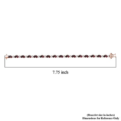 D'Joy Premium Anthill Garnet and White Zircon 8.90 ctw Heart Bracelet in 18K Vermeil Rose Gold Over Sterling Silver (7.25 In)