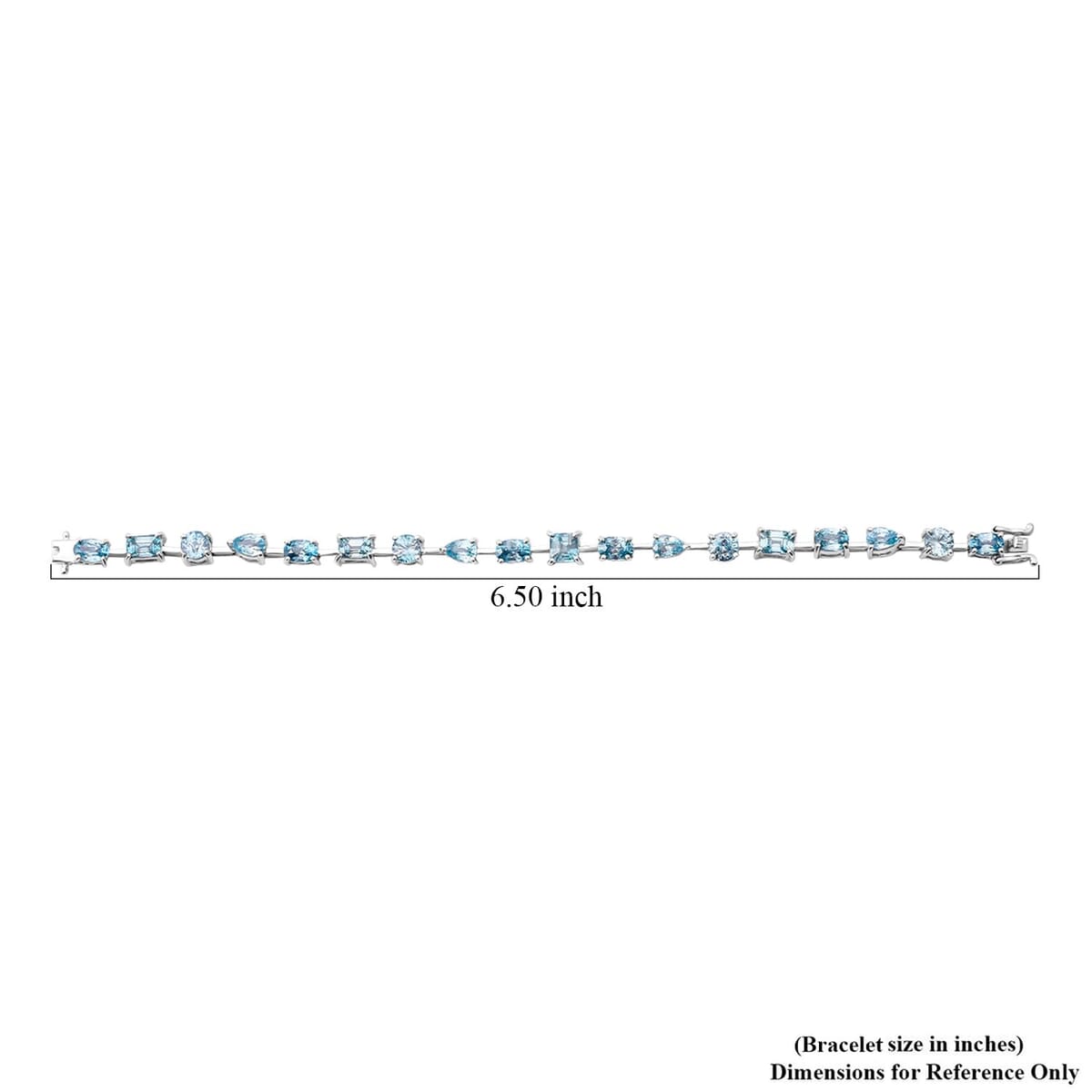 Premium Cambodian Blue Zircon 13.75 ctw Bracelet in Rhodium Over Sterling Silver (6.50 In) image number 3
