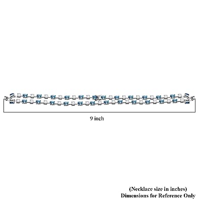 Premium Cambodian Blue Zircon and Moissanite 29.70 ctw Necklace in Rhodium Over Sterling Silver 18 Inches