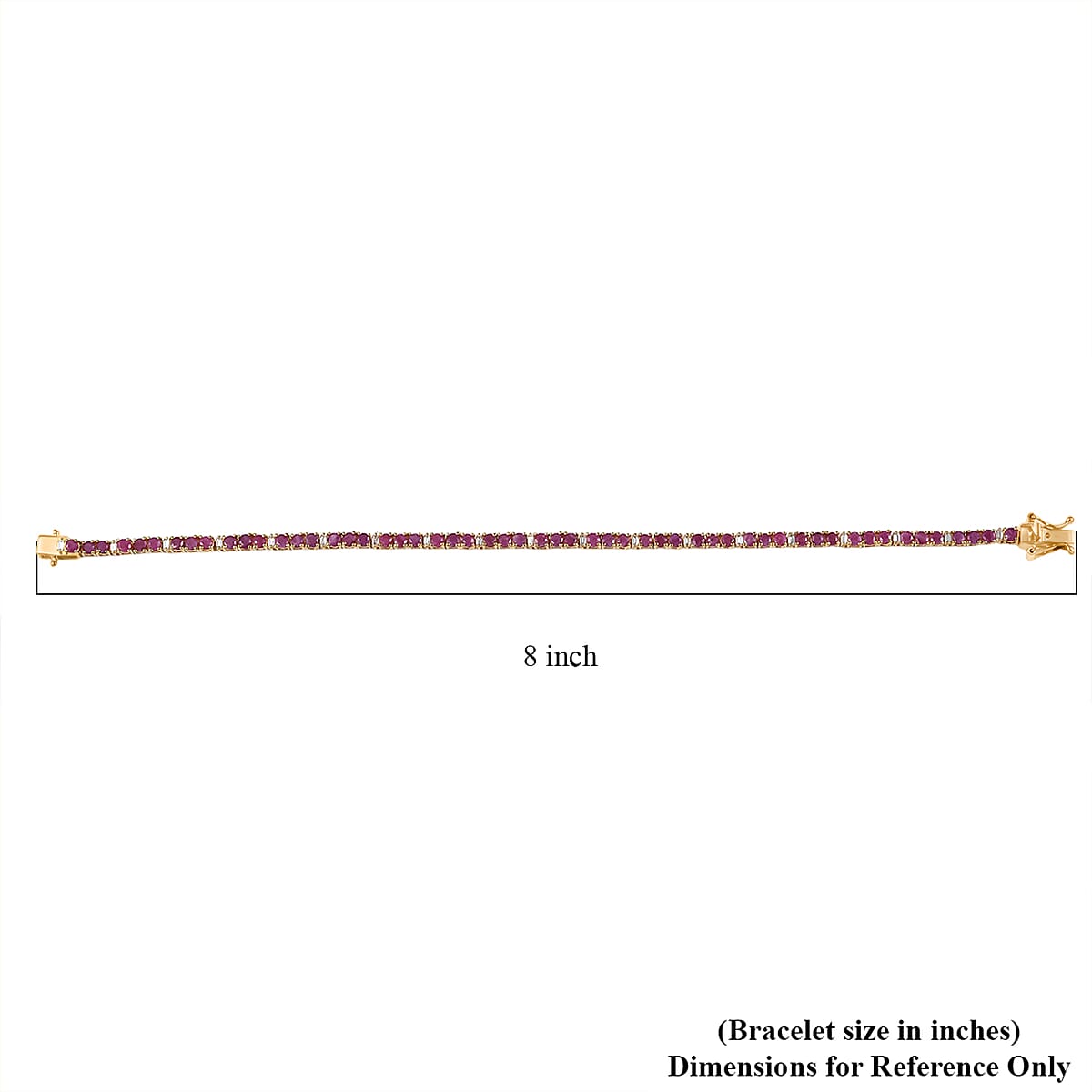 EverTrue Ruby and Moissanite 7.50 ctw Minimalist Aura Bracelet in 18K YG Plated (8.00 In) image number 4