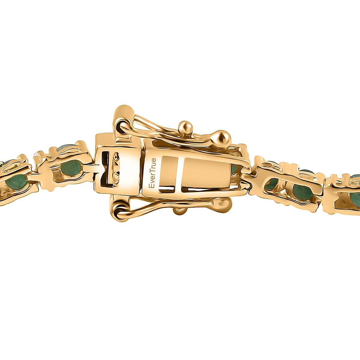 EverTrue Emerald and Moissanite 4.20 ctw Minimalist Aura Bracelet in 18K YG Plated (6.50 In) image number 3