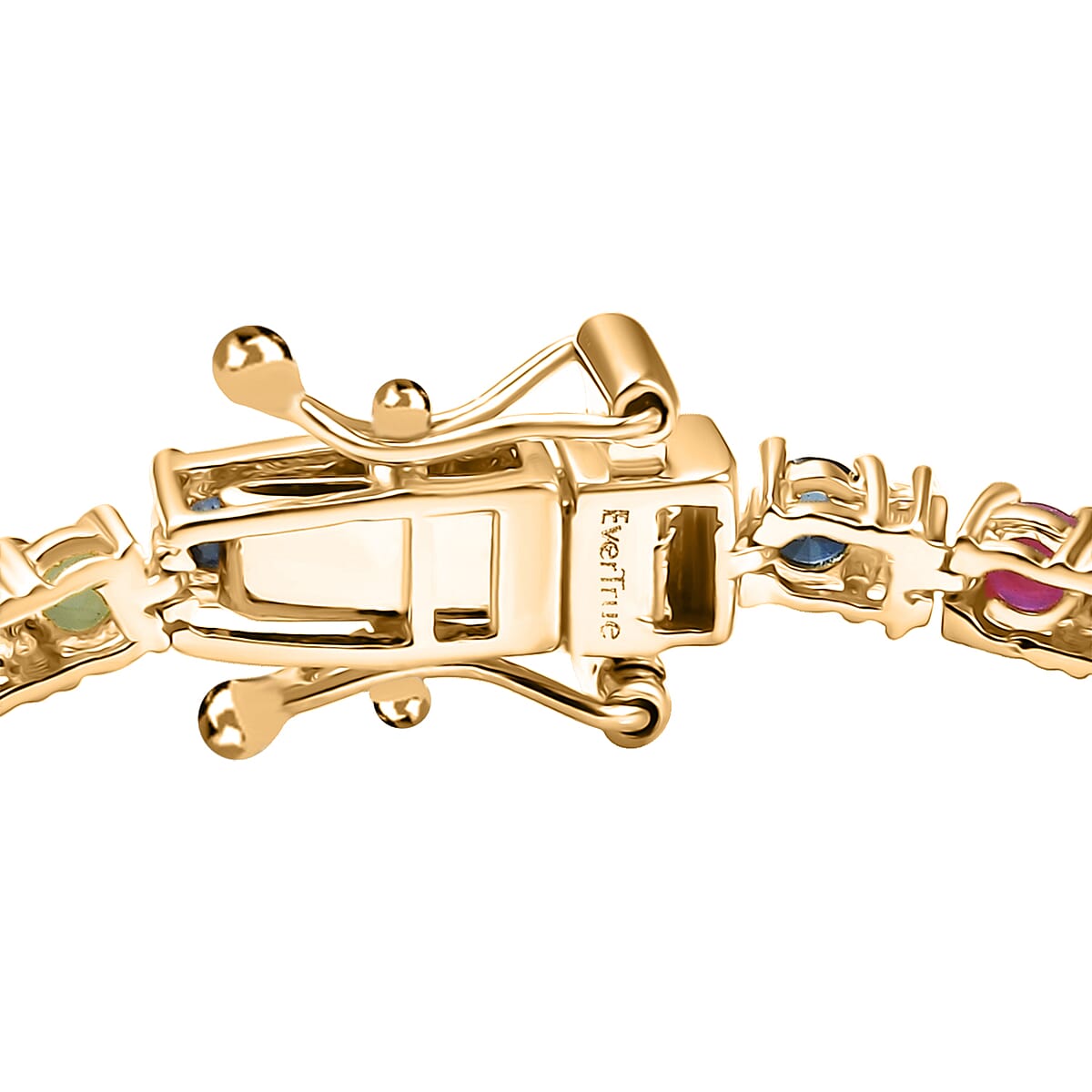 EverTrue Ruby and Moissanite 5.50 ctw Minimalist Aura Bracelet in 18K YG Plated (6.50 In) image number 3