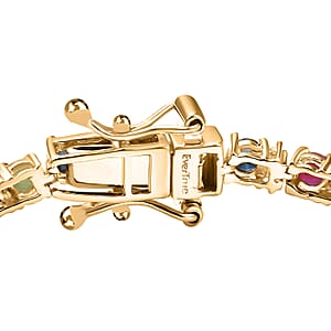 EverTrue Ruby and Moissanite 5.50 ctw Minimalist Aura Bracelet in 18K YG Plated (6.50 In)