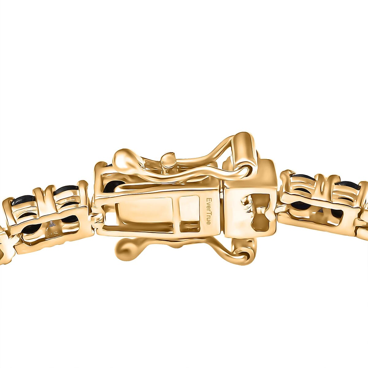 EverTrue Blue Sapphire and Moissanite 6.60 ctw Minimalist Aura Bracelet in 18K YG Plated (7.25 In) image number 3