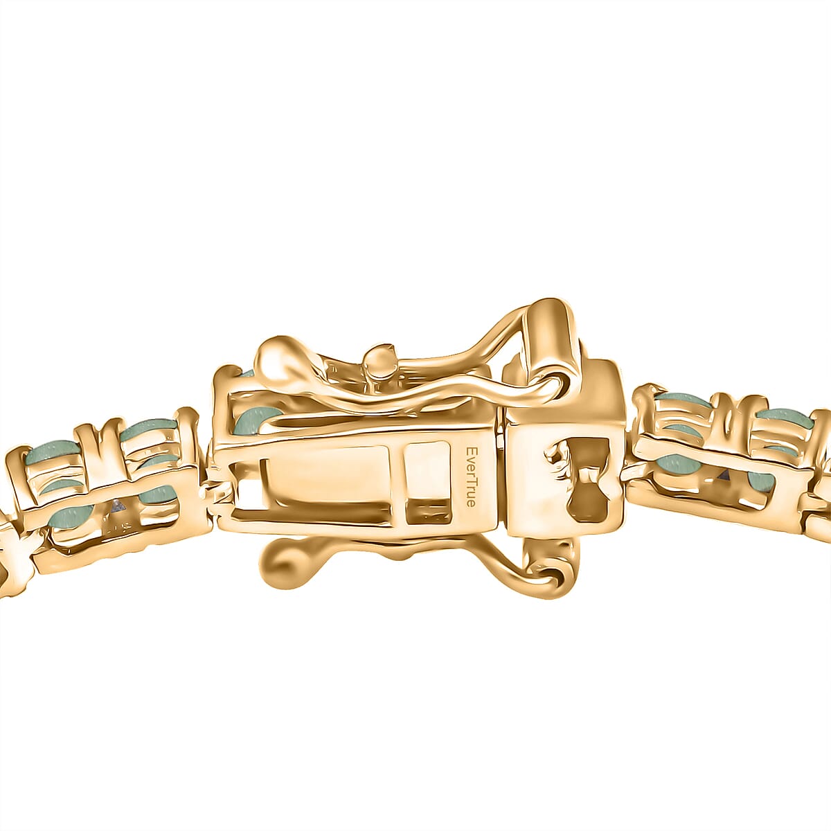 EverTrue Emerald and Moissanite 4.50 ctw Minimalist Aura Bracelet in 18K YG Plated (7.25 In) image number 3