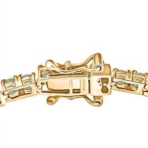 EverTrue Emerald and Moissanite 4.50 ctw Minimalist Aura Bracelet in 18K YG Plated (7.25 In)